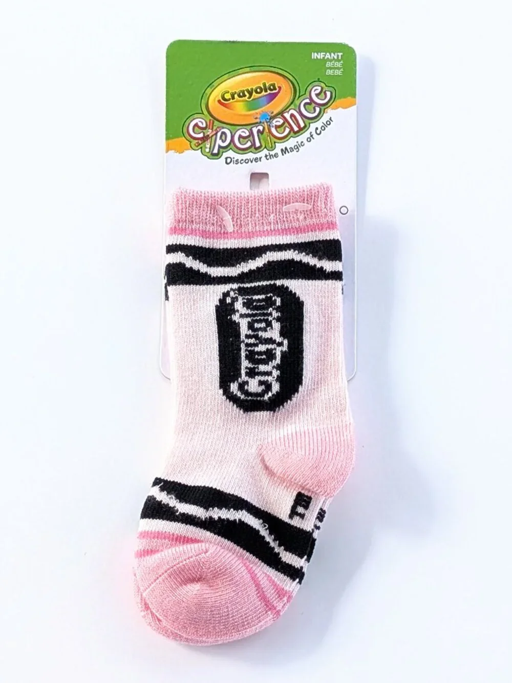Crayola Experience Infant Socks NWT Pink Crayon Design
